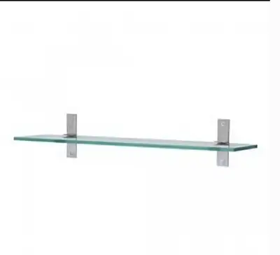 Ikea Set of 2 Grundtal glass shelves (w Silver brackets), View more