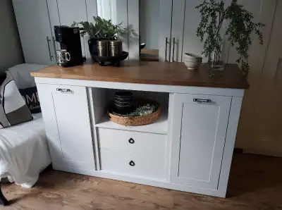 New locally handcrafted cabinet from burch hardwood plywood and hardwood edges. Colour: Decorators W...