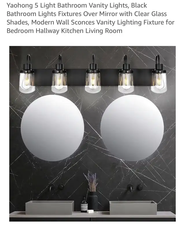Yaohong 5-Light Bathroom Vanity Light in Indoor Lighting & Fans in Kitchener / Waterloo - Image 5