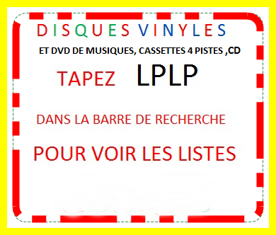 Très grand choix de disques vinyles, cassettes, CDs & DVDs Livraison par la poste: $30 pour 1 à 6 di...