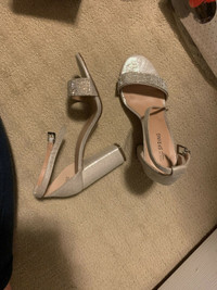Ladies Silver wedge heels