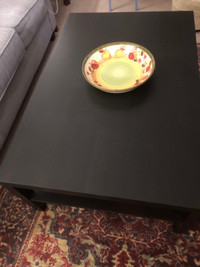 Large Dark Brown Coffee Table with Lower Shelf