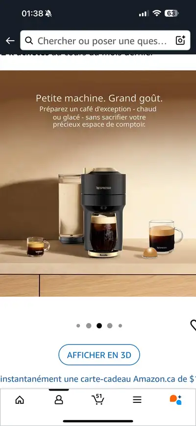 NEUF-Nespresso Vertuo Pop+ Deluxe par Breville– Noir & Doré, View more