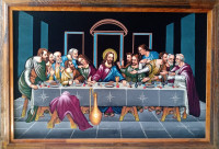 Vintage Black Velvet Last Supper by Ernesto Sanchez 