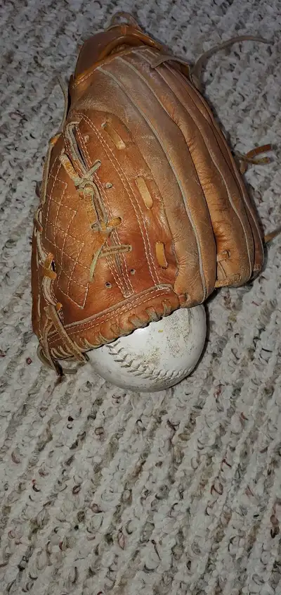 Vintage Rawlings 406 Baseball Mitt and Ball, View more