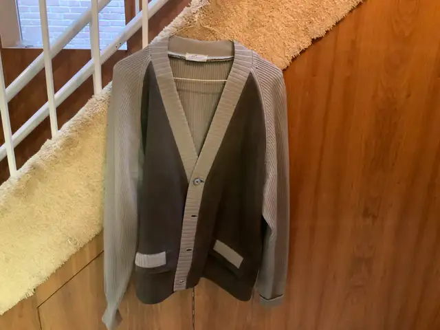 SWISS MADE Herisa ULTRASUEDE/wool sweater jacket, size Medium628666608844831222