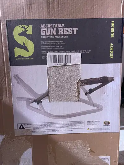 Fully adjustable from horizontal to 90 degrees, the Adjustable Gun Rest attaches to the upright arms...