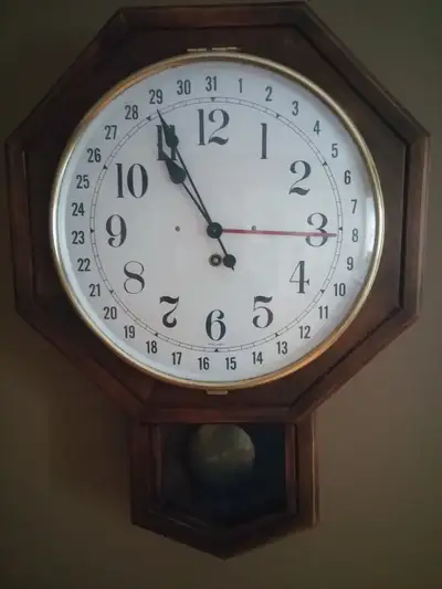 Wall regulator clock with key, View more