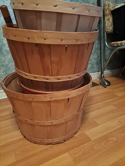 Wooden basket bins, View more