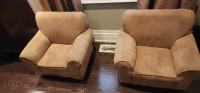Twin beige kids sofa couch chairs