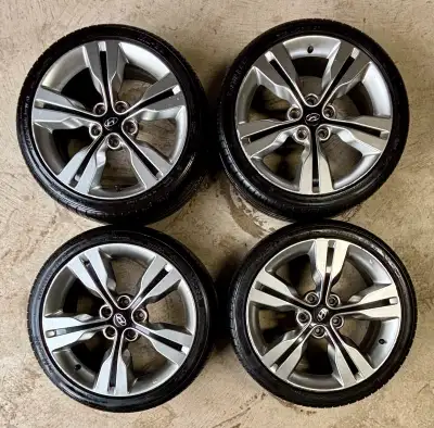 Aluminum Rims and Low Profile Tires off a 2016 Hyundai Veloster. Rims are in excellent condition. So...