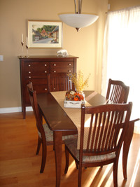 Solid Wood Table, Chairs & Buffet