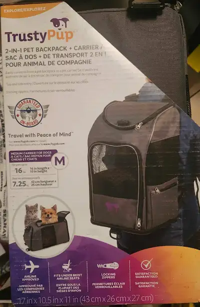 TrustyPup backpack/carrier Airline approved1
