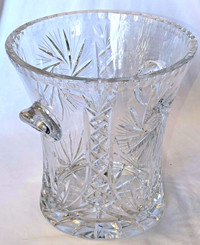 Lovely Quality Bohemian Pinwheel Cut Crystal Classy Ice Bucket!