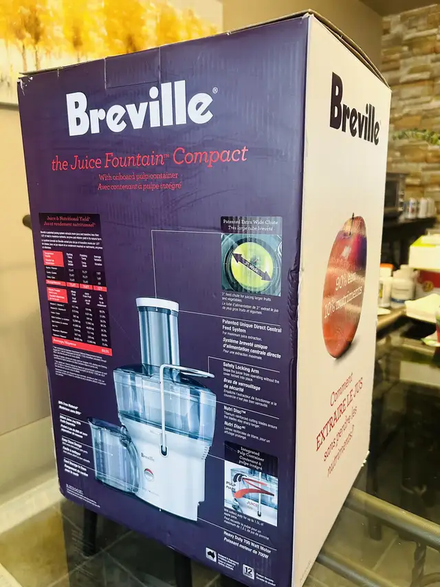 NEW Breville Juice Fountain Compact Centrifugal Juicer - Silver in Processors, Blenders & Juicers in Mississauga / Peel Region - Image 2