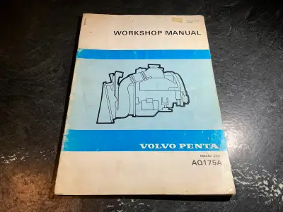 Volvo Penta AQ175A Engine Unit Workshop Manual OEM part number 4013 printed 09/1981 Models covered:...