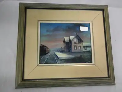 TRAIN STATION PRINT FRAMED / MATTED - NICE!!!, View more