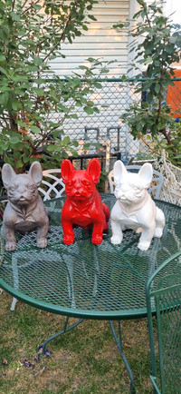 Life size French bulldog frenchie outdoor indoor statue Sculptur