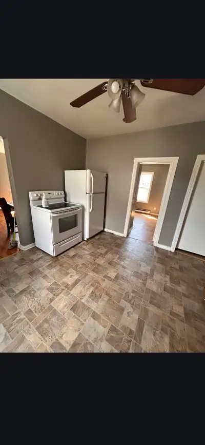 This spacious apartment has two bedroom and a den, washroom, kitchen, living room, and laundry area....