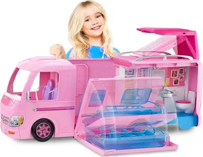 Lightly used Barbie camper / RV playset in excellent condition. Spacious design with fold-out sectio...