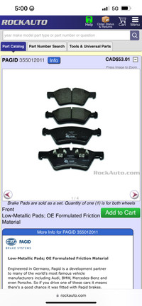 Brake pads Mercedes ML350