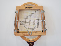 Vintage Dunlop Ultra Wood Tennis Racket with Racket Brace Clamp