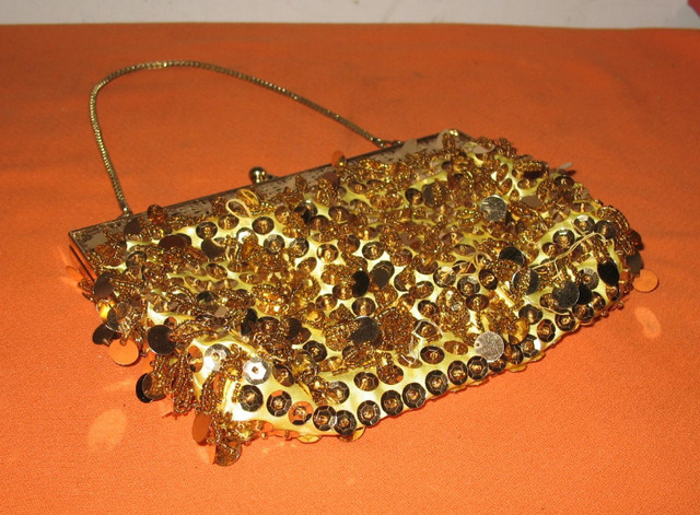 Ladies Hand Purse /Bag With Gold Sequence - Hand Made- Lot001 in Women's - Bags & Wallets in Edmonton - Image 3