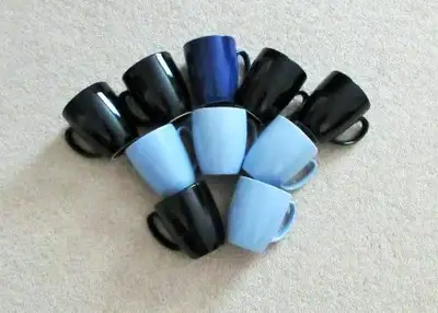 BLACK & BLUE MUGS ...CORELLE, View more