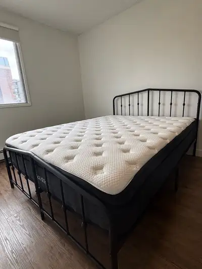 Metal Platform Bed Frame & Mattress - Queen, View more