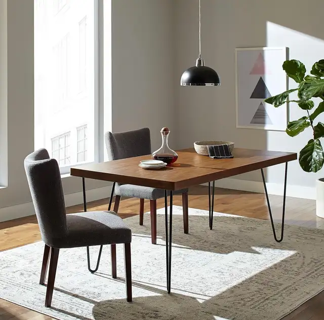 Rivet Modern Walnut-Finish Dining Table in Dining Tables & Sets in Oshawa / Durham Region - Image 3