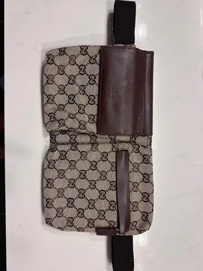 Vintage Gucci GG Canvas Double Pocket Belt Bag, View more