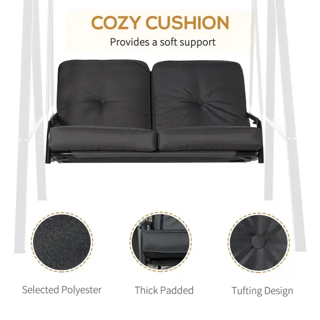  2 Seater Covered Outdoor Swing Chair Porch Swing Bench Lounger  in Patio & Garden Furniture in Markham / York Region - Image 6