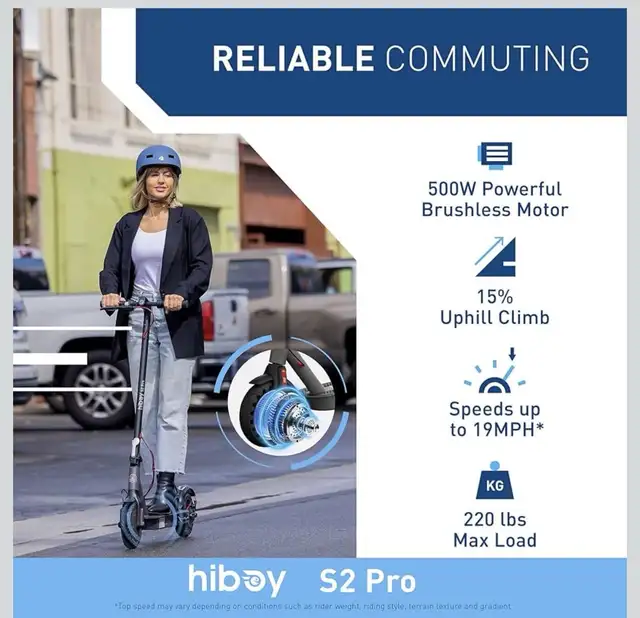 Hiboy S2/S2 Pro/MAX Pro Electric Scooter, 350/500W Motor, 27/40/ in eBike in Oshawa / Durham Region - Image 3