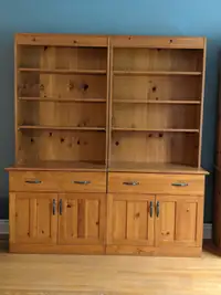 Pine bookshelves/cabinets-custom made