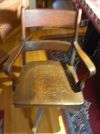 Solid Oak Dr.'s Chair.