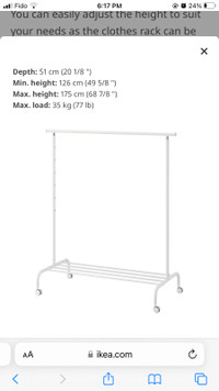 Ikea Clothes rack, white