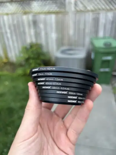 8 Pieces Step-up Adapter Ring Set for camera lenses and filters , View more