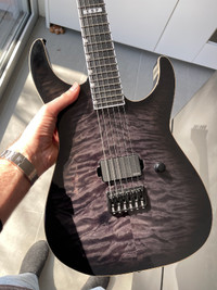 Guitare ESP E-II M-I QM NT translucent black burst guitar