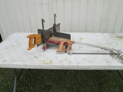VINTAGE MITER SAW & H/D dolly, View more