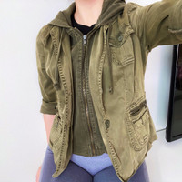Women's Clothing - Army Green Utility Jacket (Size S)