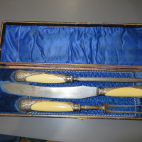 Antique George Butler & co Carving Set Sheffield