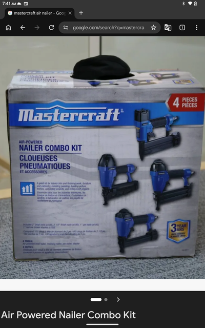Mastercraft 4 pc air nailer kit, View more