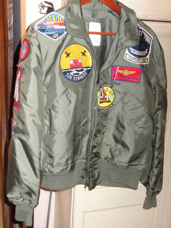 US Navy Patched Flight Jacket F14 Tomcat Squadron Patches XL in Arts & Collectibles in Kawartha Lakes