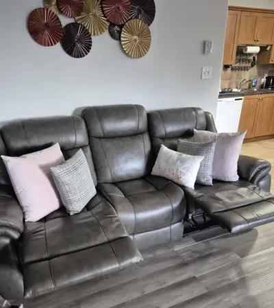 Reclining Leather Sofa, View more