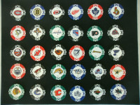 Jetons de poker des 30 equipes de la LNH 2007