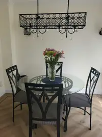 Round glass top Dining Set 