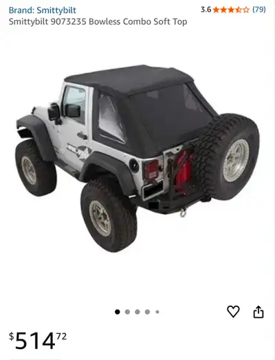 Brand new smittybilt soft top Bowles's for 2007-2015 4 door jeep Jk. $200 obo picture is for 2 door....