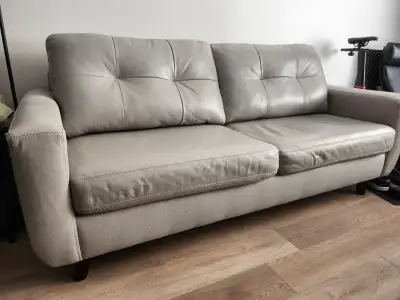 Divan + fauteuil en cuir véritable de qualité, View more