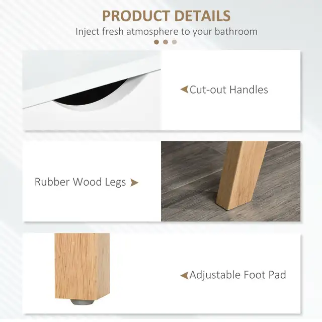 Wooden TV Stand with 2 Storage Cabinet Stand for TV's up to 65" in TV Tables & Entertainment Units in Markham / York Region - Image 8