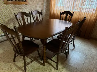 Dining table and chairs, View more
